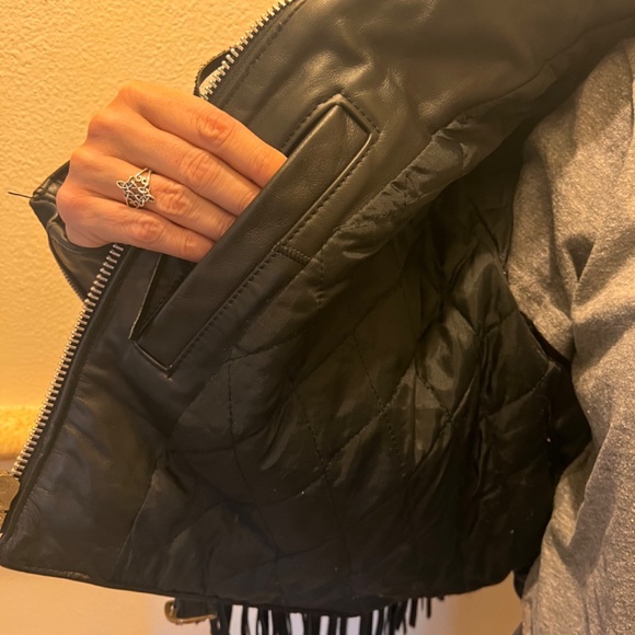 Luscious Vintage 80’s Leather Jacket w/ Fringe - Picture 6 of 7